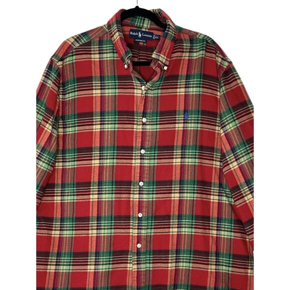 Ralph Lauren Flannel Shirt Men XXL Plaid Button Down Collar Pony Cozy Top - Picture 9 of 10
